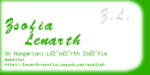 zsofia lenarth business card